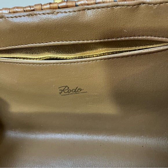 Rodo Italy Vintage Woven Glazed Wicker Mid-Century Italian Clutch Bag - Picture 7 of 12